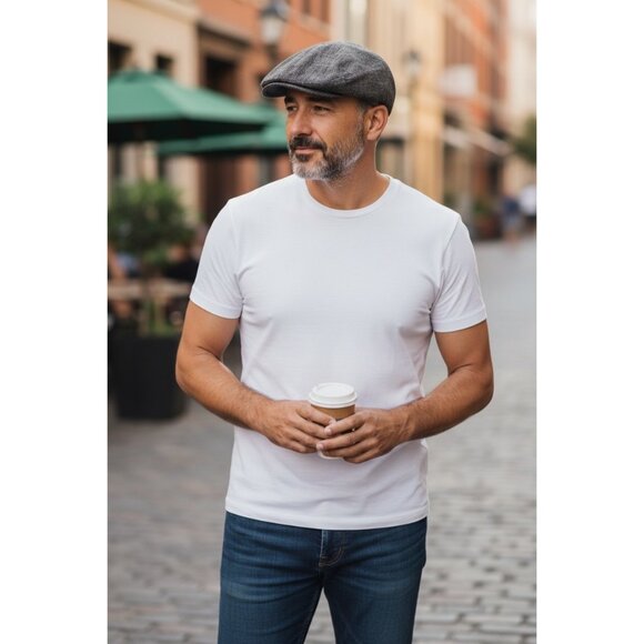 Bailey of Hollywood Men’s Linen Flat Cap – Size Medium - Picture 5 of 8